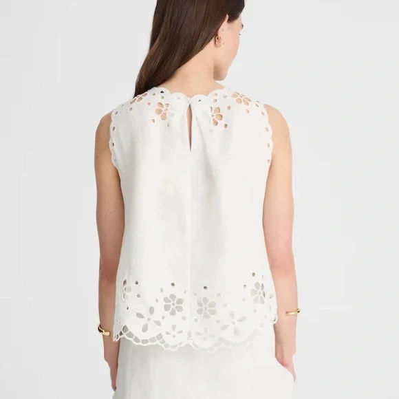 Madewell Cream Eyelet Sleeveless Top - Picture 4 of 6